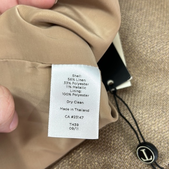 Talbots NWT Pencil Skirt Women's 8 Metallic‎ Linen Blend Gold Classic Careerwear - Picture 7 of 7